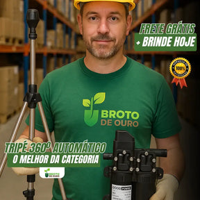 Tripé 360º para Irrigação Automática: Máxima Economia e Alta Pressão + BRINDE (Bomba Pressurizadora Elétrica)