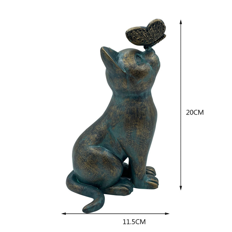 Estátua Decorativa Gato para Jardim